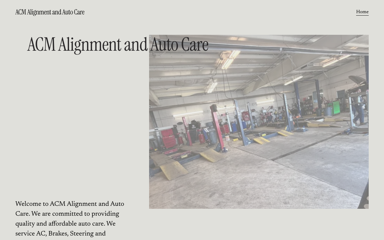 ACM Alignment and Auto Care homepage screenshot