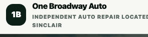 One Broadway Auto homepage screenshot